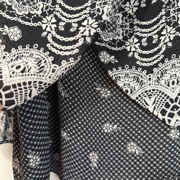 Women’s Bila Boho Black and White Paisley Blouse - Picture 6 of 6